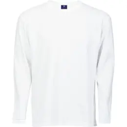 White 170g Long Sleeve T-Shirt 100 Cotton